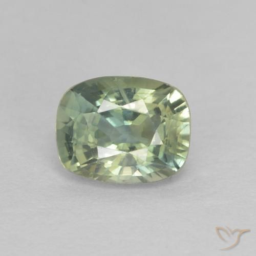 0.69ct Natural Verde claro Zafiro, Forma Cojín, VS