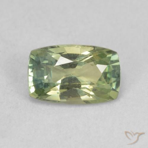0.91ct Natural Verde claro Zafiro, Forma Cojín, VVS