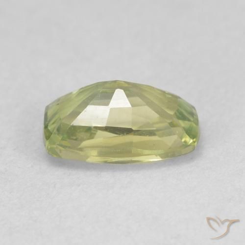 Zafiro Verde claro natural de 0.91 ct, Forma Cojín, VVS