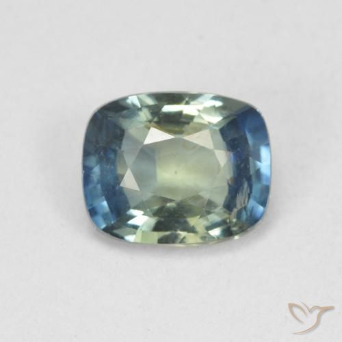 0.79ct Natural Verde azul medio Zafiro, Forma Cojín, VS