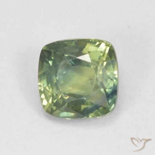 1.13ct Natural Verde bosque claro Zafiro, Forma Cojín, VS