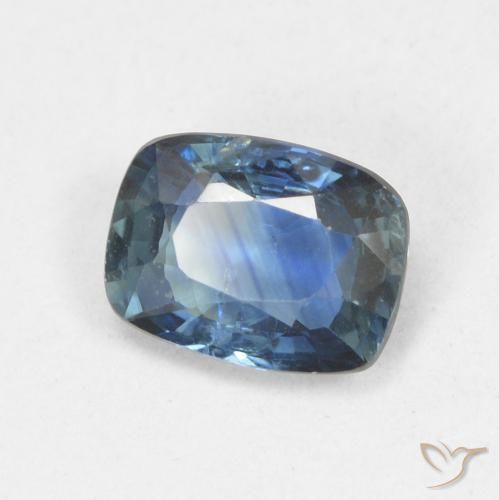 Zafiro Azul marino natural de 0.84 ct, Forma Cojín, VS