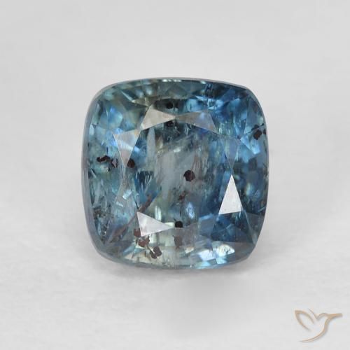 1.41ct Natural Azul verdoso Zafiro, Forma Cojín, VS-SI