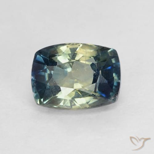 0.95ct Natural Azul verdoso Zafiro, Forma Cojín, VVS-VS