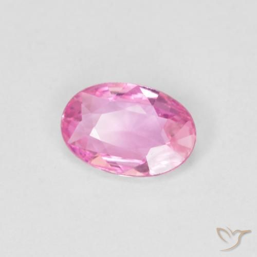 Zafiro Rosado intenso natural de 0.40 ct, Ovalada, VVS