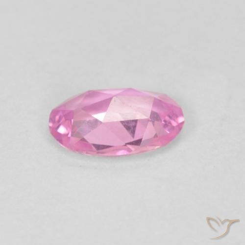 Zafiro Rosado intenso natural de 0.48 ct, Ovalada, VVS