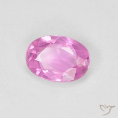 Zafiro Rosado intenso natural de 0.52 ct, Ovalada, VVS