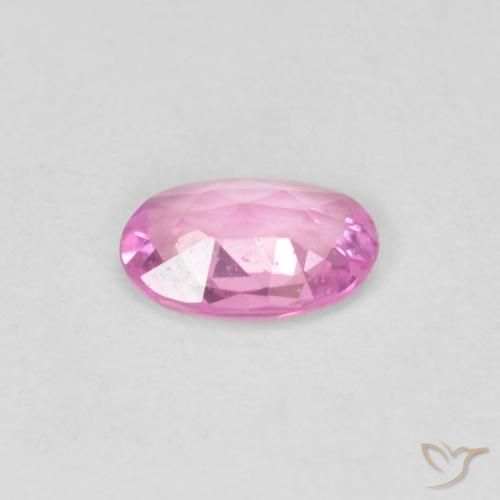 Zafiro Rosado púrpura real claro natural de 0.37 ct, Ovalada, VVS
