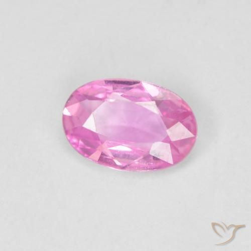 Zafiro Rosado intenso natural de 0.44 ct, Ovalada, VVS
