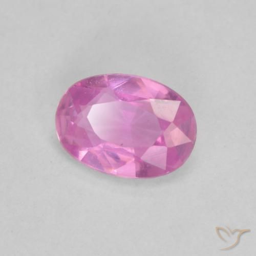 Zafiro Púrpura rosado claro natural de 0.47 ct, Ovalada, VVS-VS