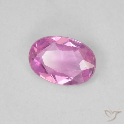 Zafiro Púrpura rosado claro natural de 0.43 ct, Ovalada, VVS-VS