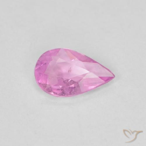 Zafiro Púrpura rosado claro natural de 0.26 ct, En forma de pera, VS