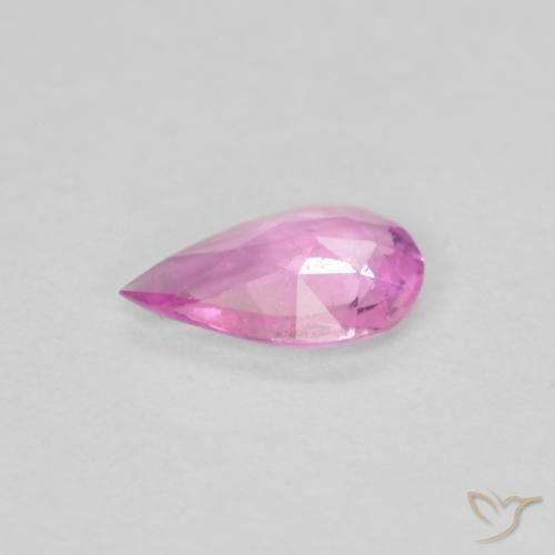 Zafiro Púrpura rosado claro natural de 0.26 ct, En forma de pera, VS