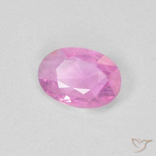 Zafiro Rosado medio natural de 0.38 ct, Ovalada, VVS