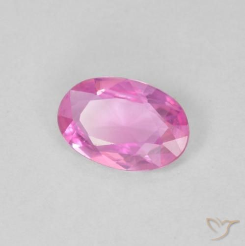 Zafiro Rosado púrpura real natural de 0.39 ct, Ovalada, VVS