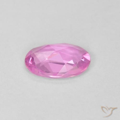 Zafiro Rosado púrpura real natural de 0.39 ct, Ovalada, VVS
