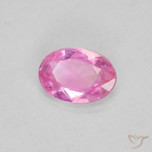 Zafiro Rosado púrpura real natural de 0.38 ct, Ovalada, VVS