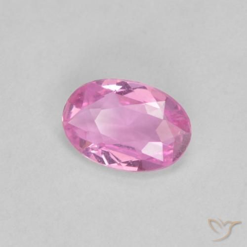Zafiro Rosado medio natural de 0.42 ct, Ovalada, VVS