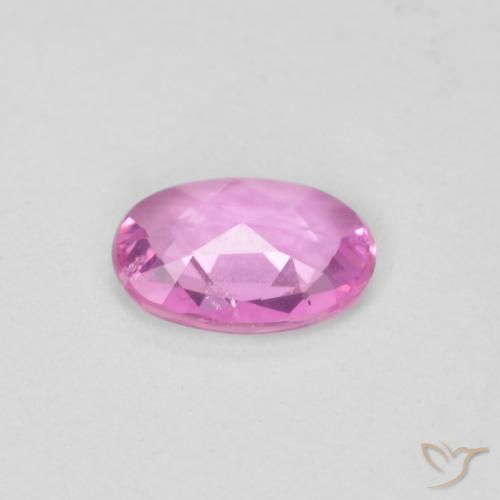 Zafiro Rosado intenso natural de 0.38 ct, Ovalada, VVS