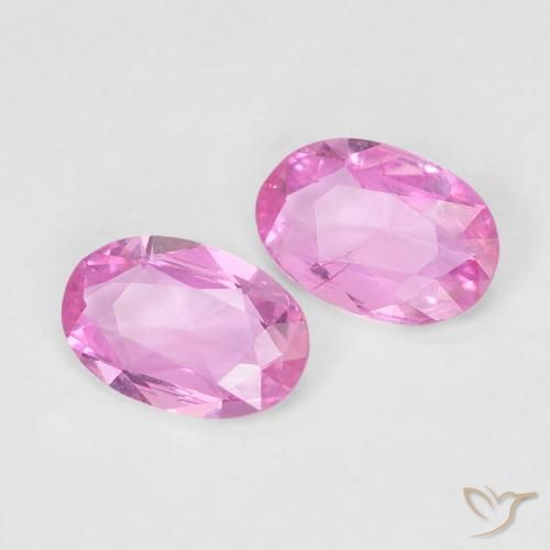 Gemas de Zafiro Rosa natural de 0.75 ct, Ovalada, VVS-VS