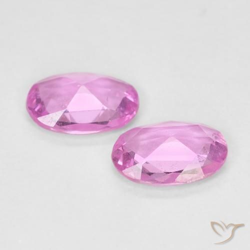 Gemas de Zafiro Rosado claro natural de 0.85 ct, Ovalada, VS