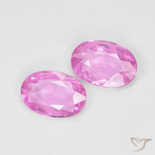 Gemas de Zafiro Rosado intenso natural de 0.72 ct, Ovalada, VS