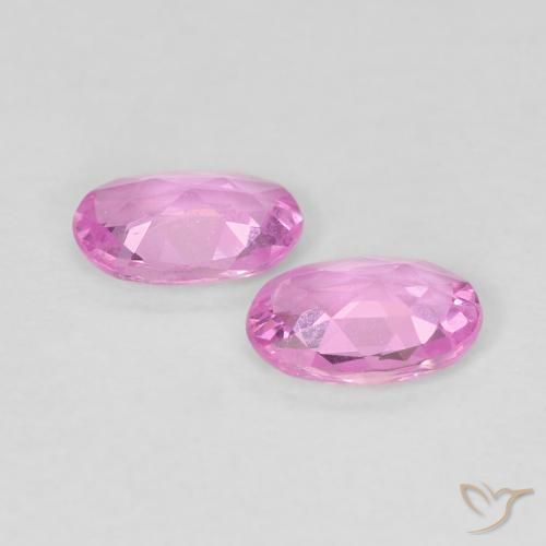 Gemas de Zafiro Rosado púrpura natural de 0.72 ct, Ovalada, VS