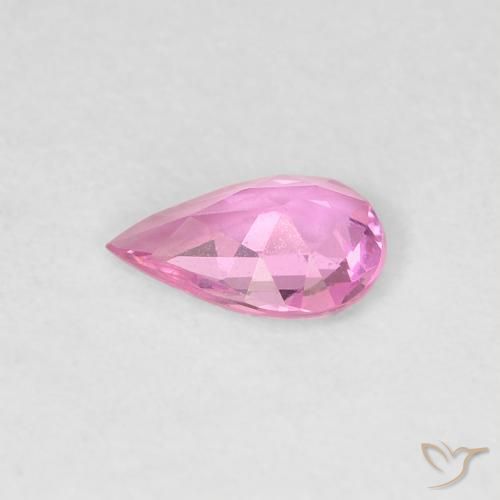 Zafiro Rosado púrpura natural de 0.32 ct, En forma de pera, VVS