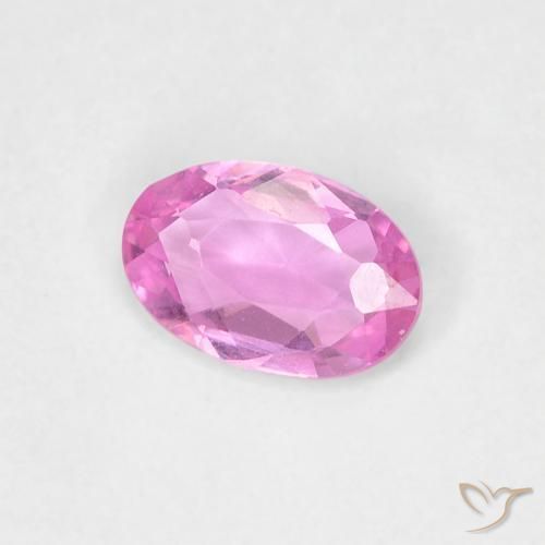 Zafiro Púrpura rosado claro natural de 0.39 ct, Ovalada, VVS