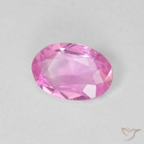 Zafiro Rosado intenso natural de 0.39 ct, Ovalada, VS