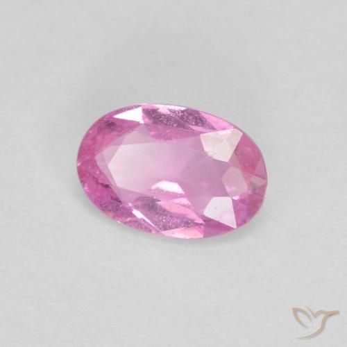 Zafiro Rosado púrpura real claro natural de 0.41 ct, Ovalada, VS