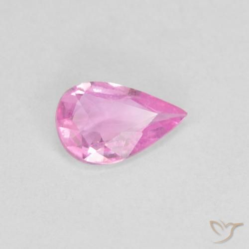 Zafiro Rosado intenso natural de 0.30 ct, En forma de pera, VS