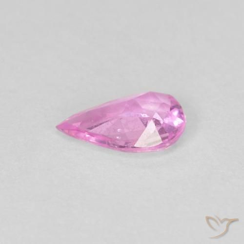 Zafiro Rosado intenso natural de 0.30 ct, En forma de pera, VS