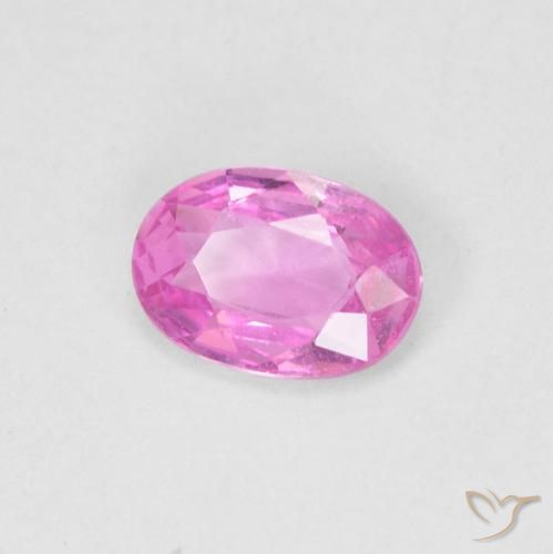 Zafiro Rosado intenso natural de 0.44 ct, Ovalada, VS