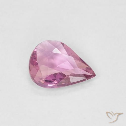 Zafiro Rosado púrpura natural de 0.38 ct, En forma de pera, VS