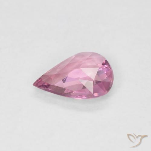Zafiro Rosado púrpura natural de 0.38 ct, En forma de pera, VS