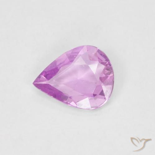 Zafiro Rosado claro natural de 0.36 ct, En forma de pera, VS