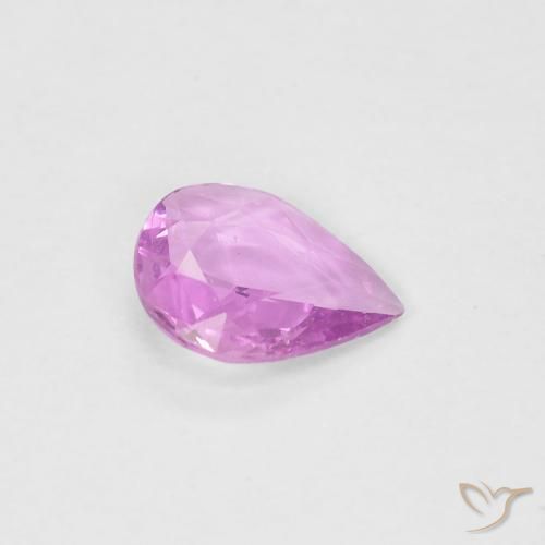 Zafiro Rosado claro natural de 0.34 ct, En forma de pera, VS