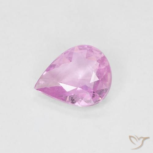 Zafiro Rosado púrpura real claro natural de 0.48 ct, En forma de pera, VS