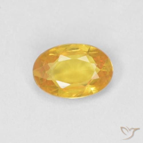 0.54ct Natural Dorado claro Zafiro, Ovalada, VVS