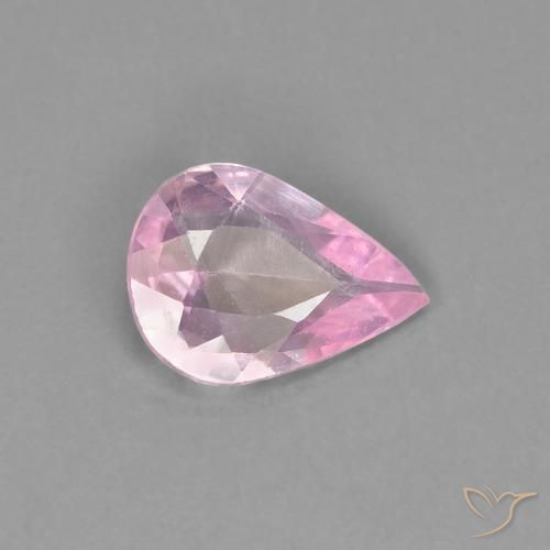 Zafiro Rosado blubblegum muy claro natural de 0.46 ct, En forma de pera, VVS