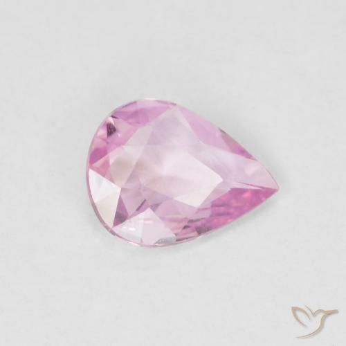 Zafiro Rosado muy claro natural de 0.43 ct, En forma de pera, VVS