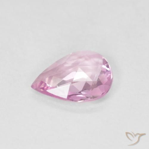 Zafiro Rosado muy claro natural de 0.43 ct, En forma de pera, VVS