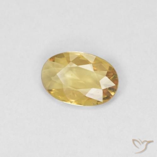 Zafiro Naranja dorado natural de 0.36 ct, Ovalada, VVS-VS