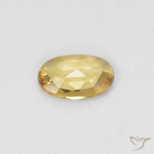 Zafiro Naranja dorado natural de 0.36 ct, Ovalada, VVS-VS