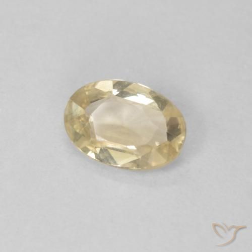 Zafiro Crema natural de 0.40 ct, Ovalada, VVS