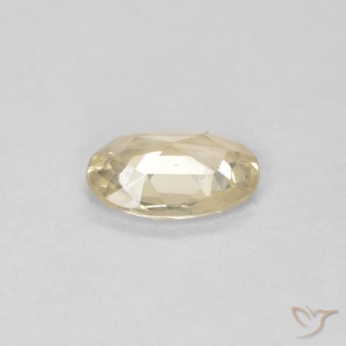Zafiro Crema natural de 0.40 ct, Ovalada, VVS