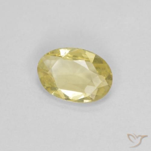 Zafiro Amarillo claro natural de 0.38 ct, Ovalada, VVS