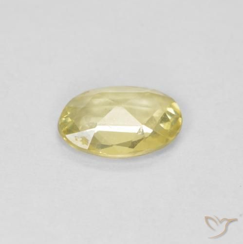 Zafiro Amarillo claro natural de 0.38 ct, Ovalada, VVS