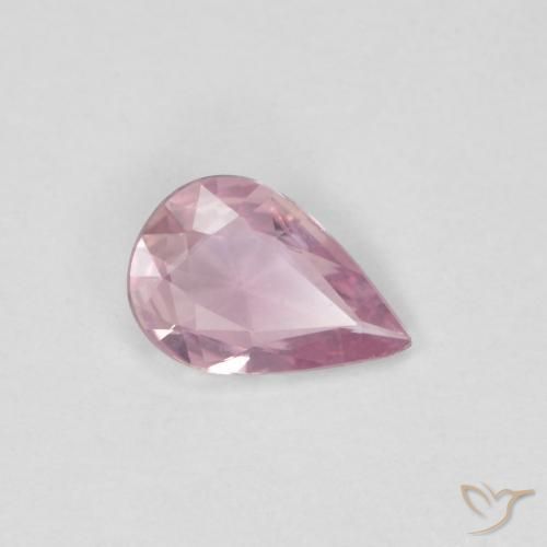 Zafiro Rosado claro natural de 0.34 ct, En forma de pera, VVS